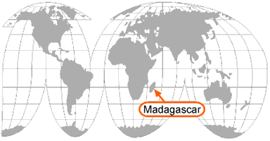 Madagascar on world map